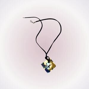 Artisan Square Glass Pendant Necklace | Sz OS